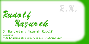 rudolf mazurek business card